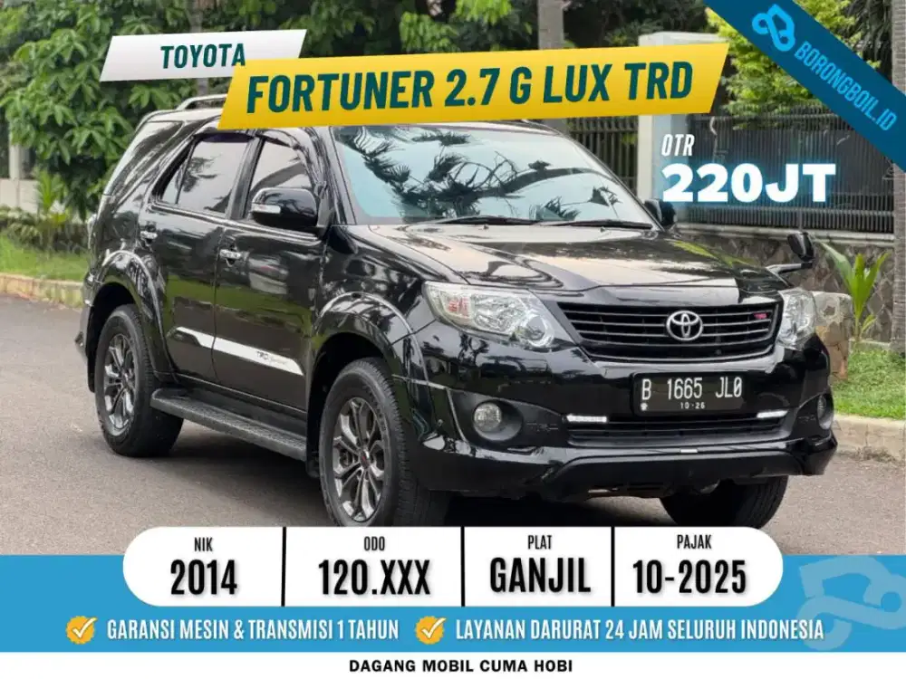 Toyota Fortuner 2.7 G Lux TRD AT 2014 Hitam