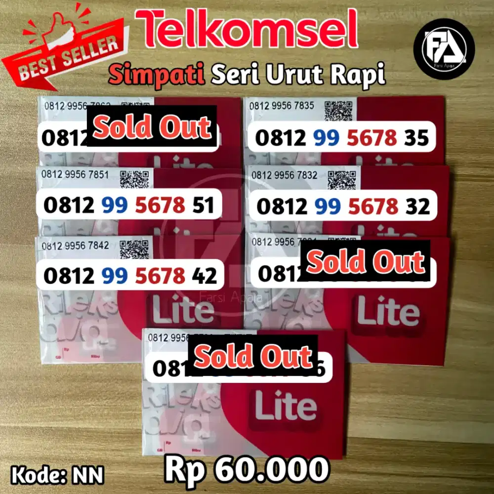 Kartu Perdana Nomor Cantik Telkomsel (SIMPATI) Seri Urut Rapi MURAH!!!