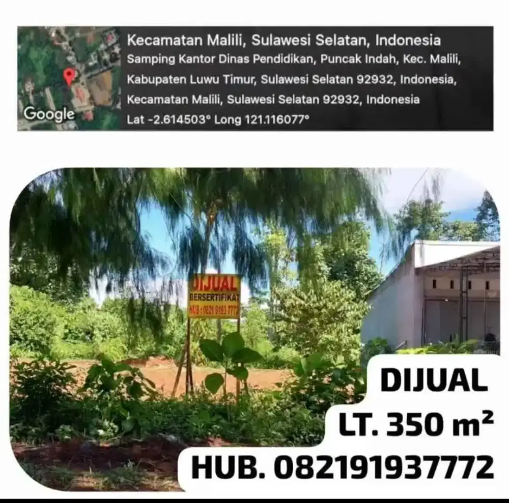 DIJUAL TANAH LETAK STRATEGIS DI LUWU TIMUR