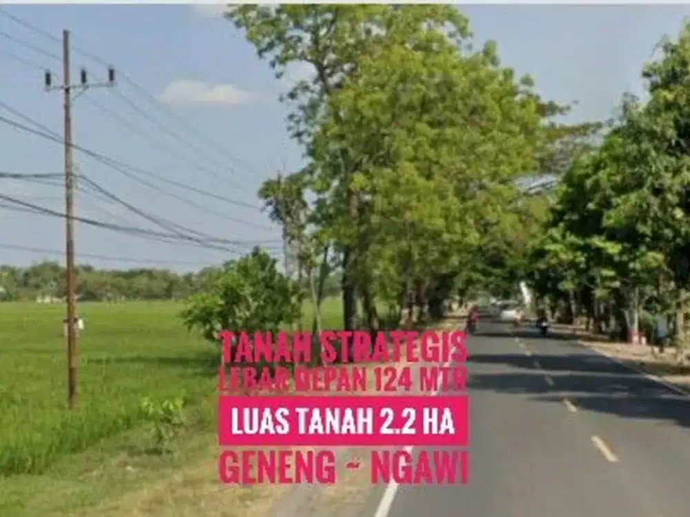 JUAL Tanah Berkelas LD 124 mtr, NOL Jalan Raya Propinsi Madiun-NGAWI,