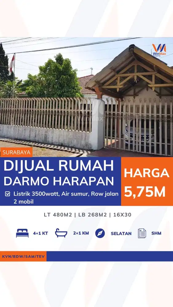 DIJUAL RUMAH DARMO HARAPAN