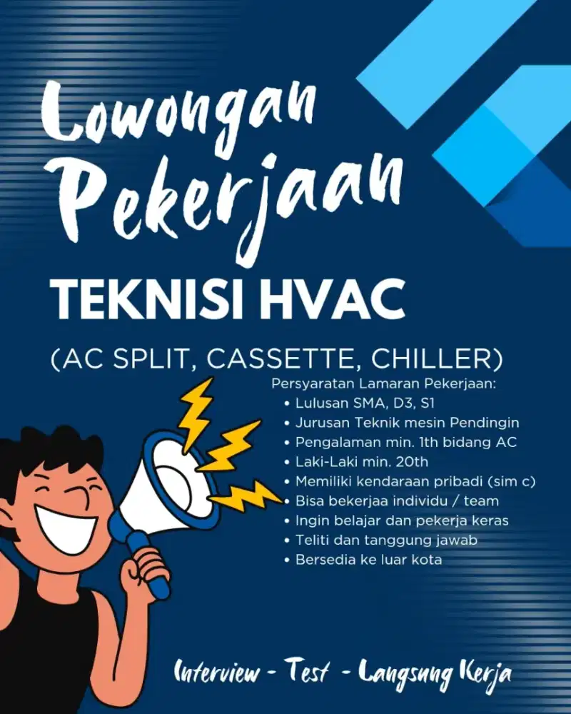 Lowongan Serabutan dan Teknisi Ac