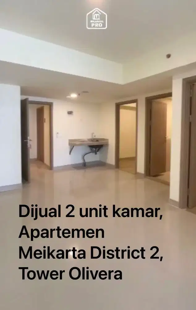 Dijual 2 Unit Kamar Apartemen Meikarta District 2 Di Tower Olivera