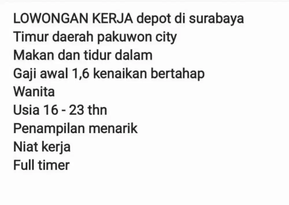 Dibutuhkan pramusaji dan serabutan