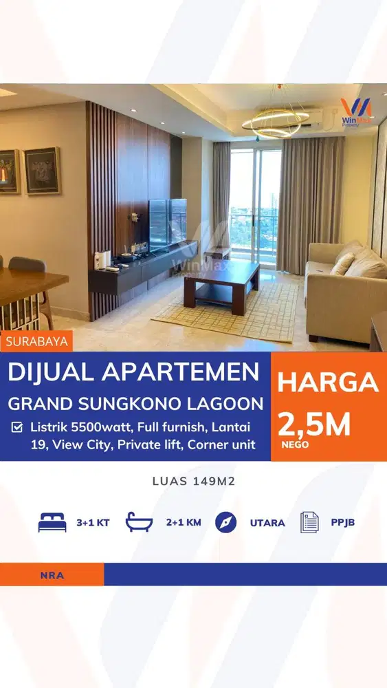 DIJUAL APARTEMEN Lokasi GRAND SUNGKONO LAGOON