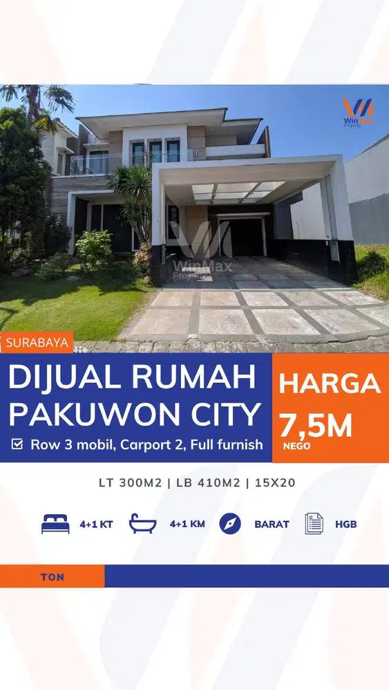 DIJUAL RUMAH Lokasi PAKUWON CITY
