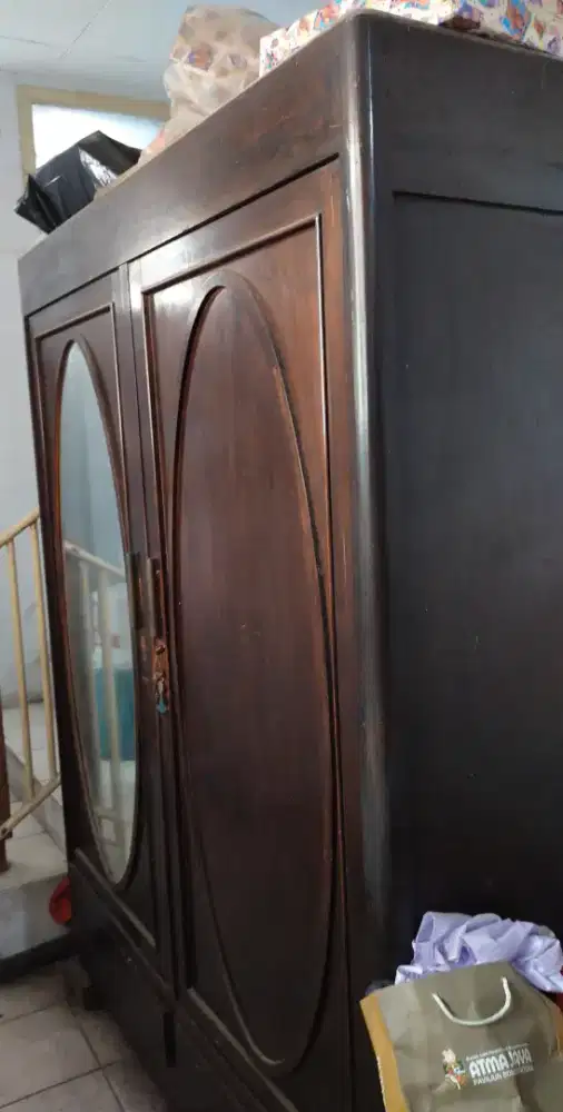 Lemari kayu jati 2 pintu