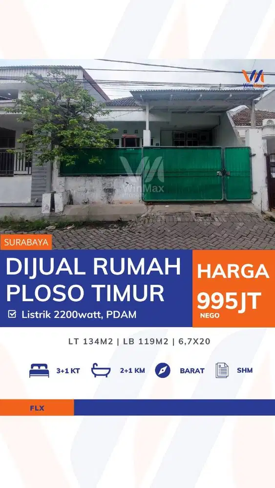 DIJUAL RUMAH Lokasi PLOSO TIMUR