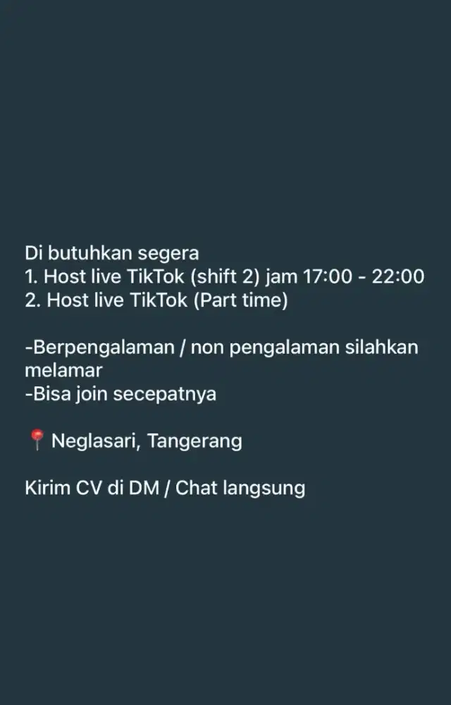 join tim kami, Host live tiktok dengan gaji & bonus menarik