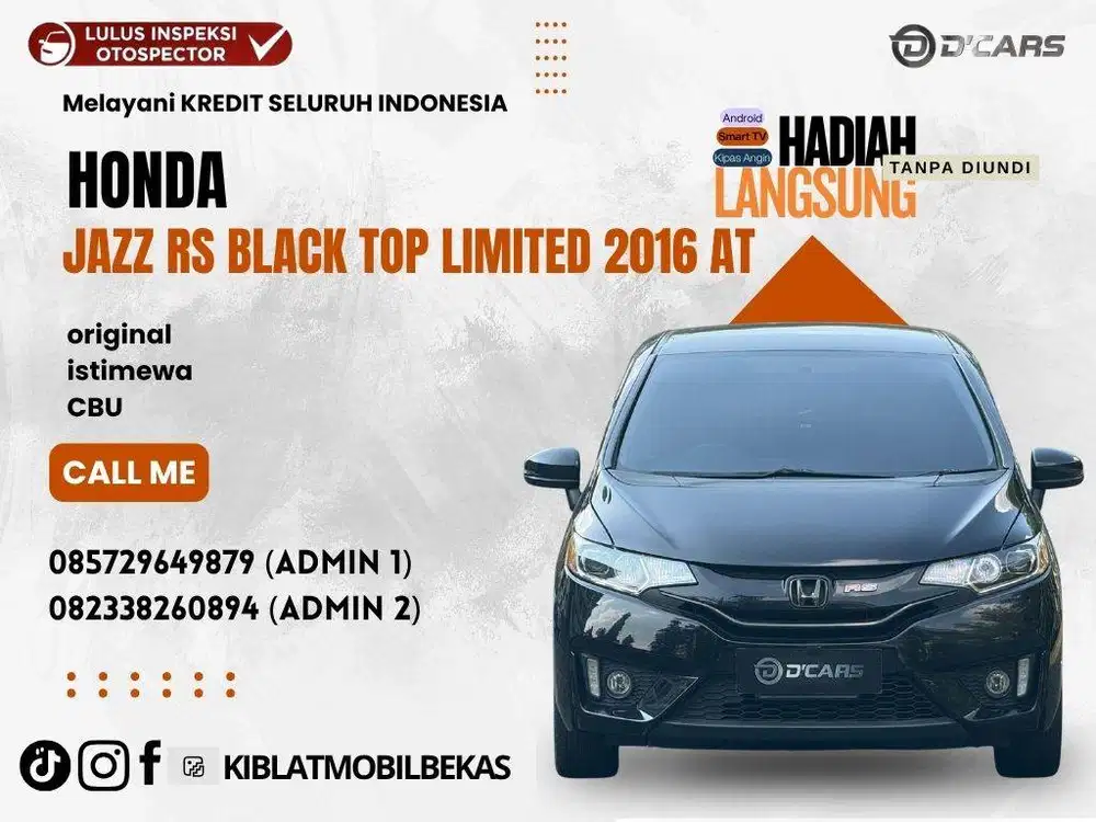 HONDA JAZZ RS BLACK TOP LIMITED EDITION 2016 MATIC LOW KM ISTIMEWA
