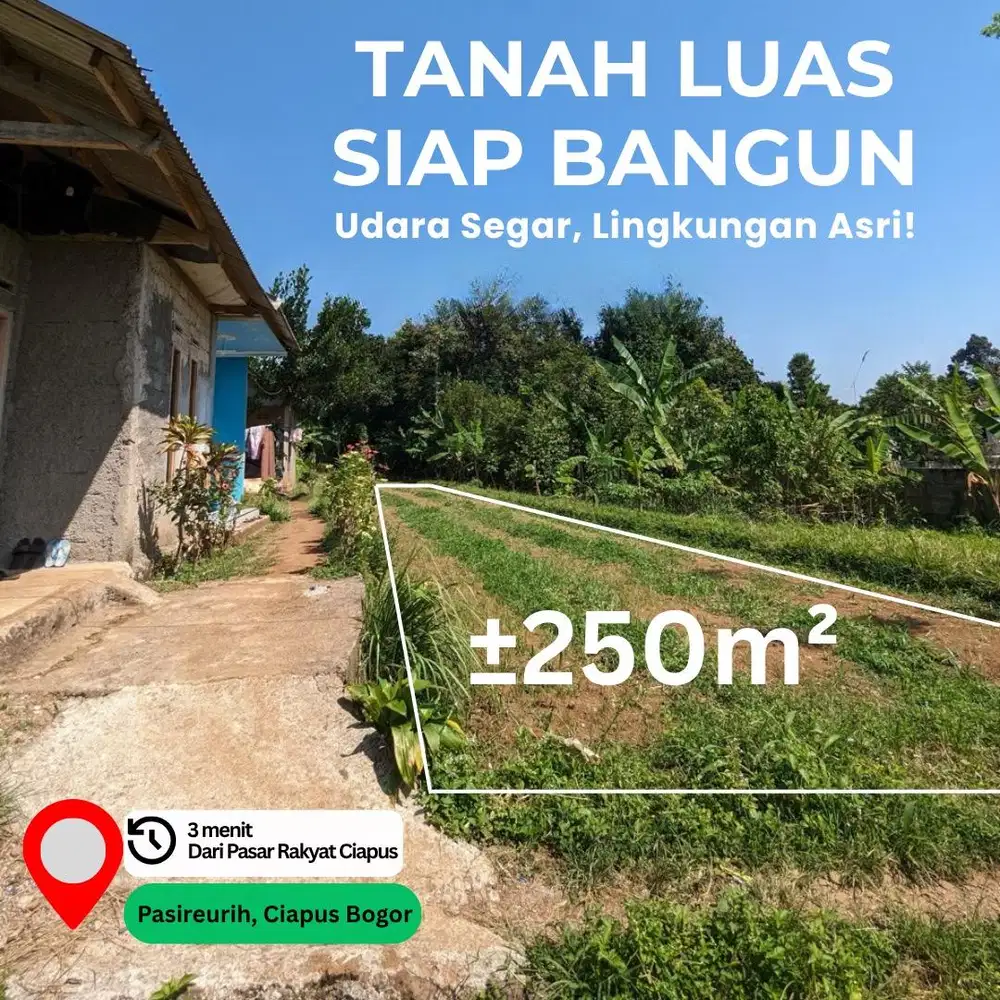 Tanah Strategis Luas Siap Bangun Ciapus Pasireurih