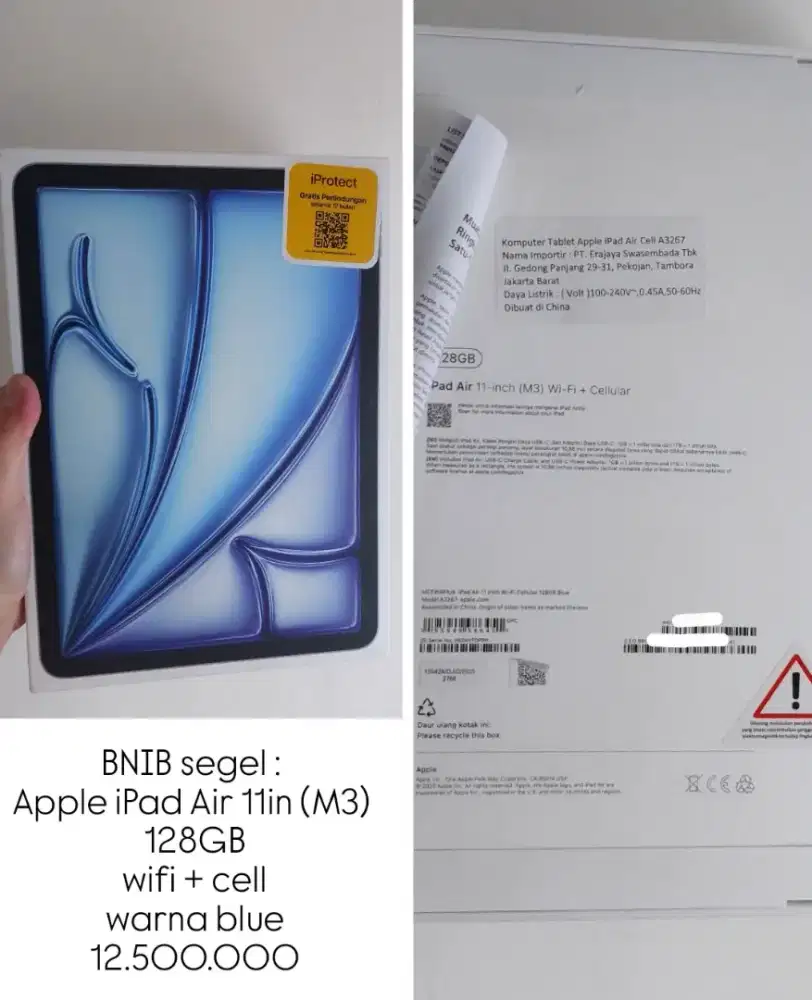 BNIB segel Apple iPad Air 11in (M3) 128 GB, wifi + cell