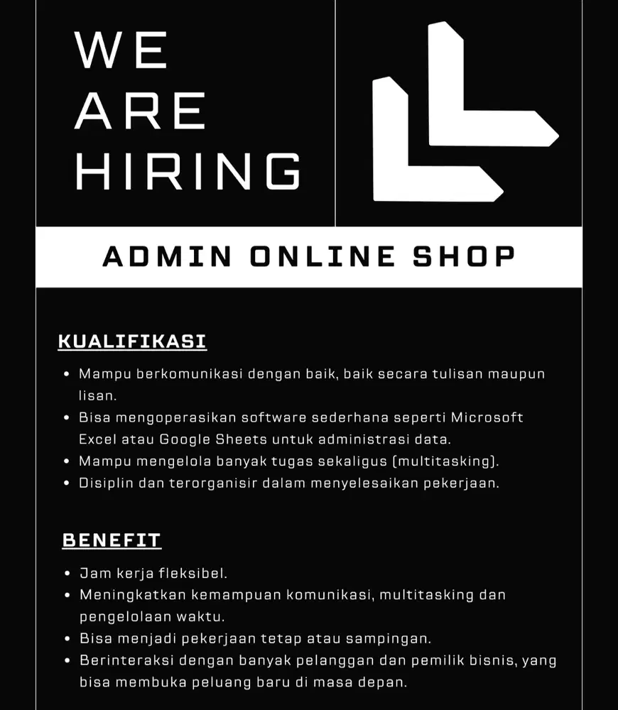 We Are Hiring Staff Admin