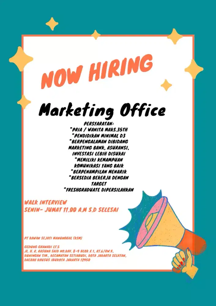 dibutuhkan segera marketing officer