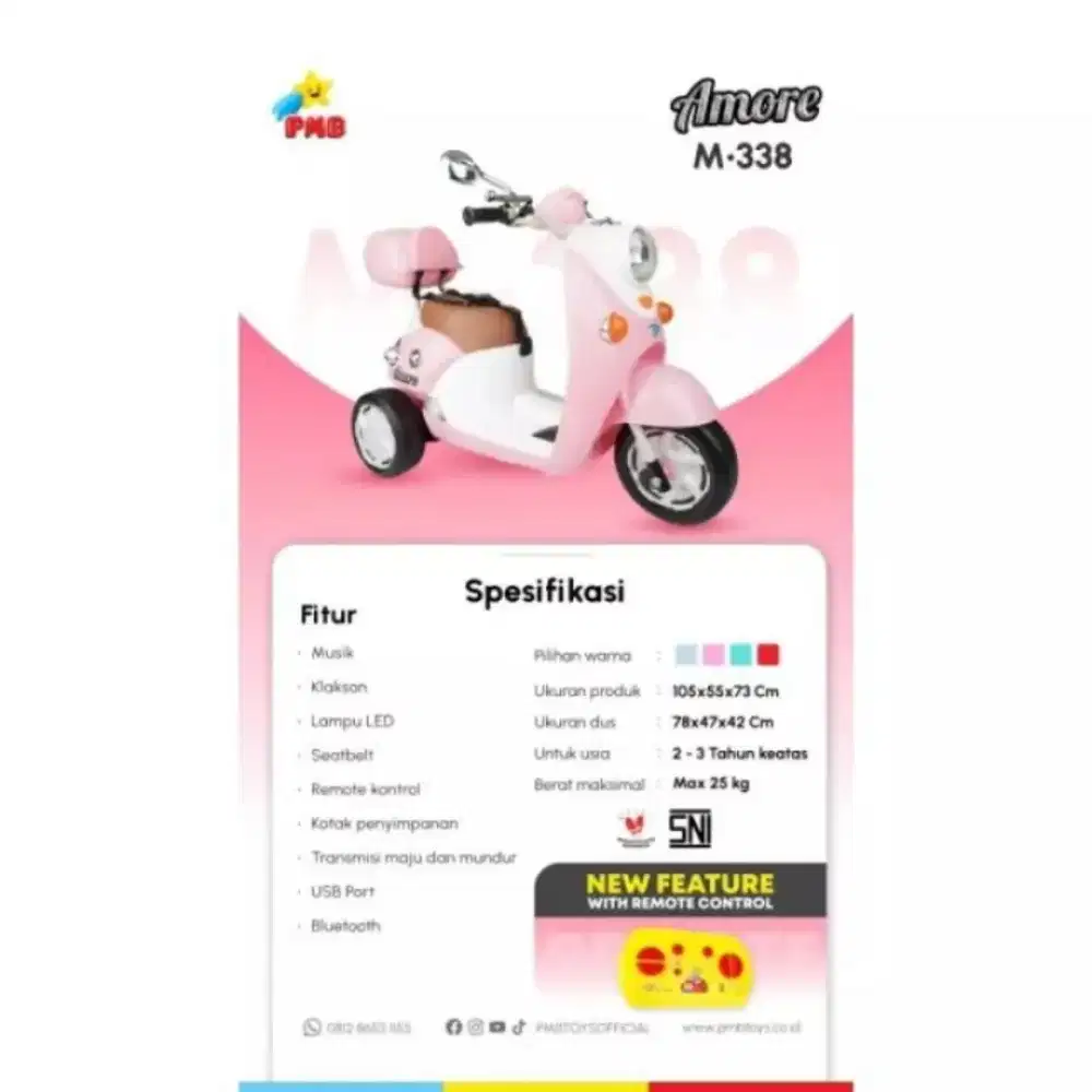 Motor Aki Anak PMB Scoopy Amore M 338 ( Pink )