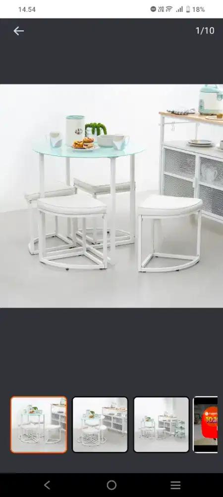 Meja makan set 4 kursi