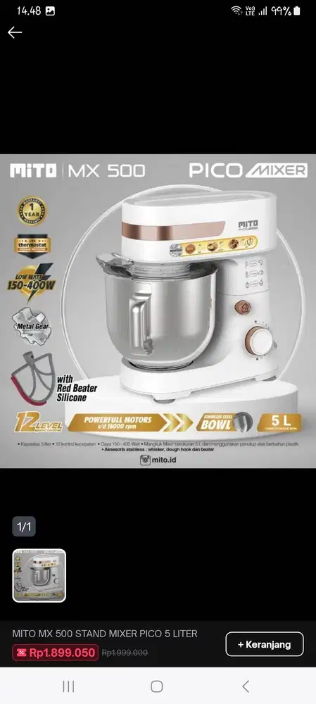 MITO Stand Mixer PICO MX500