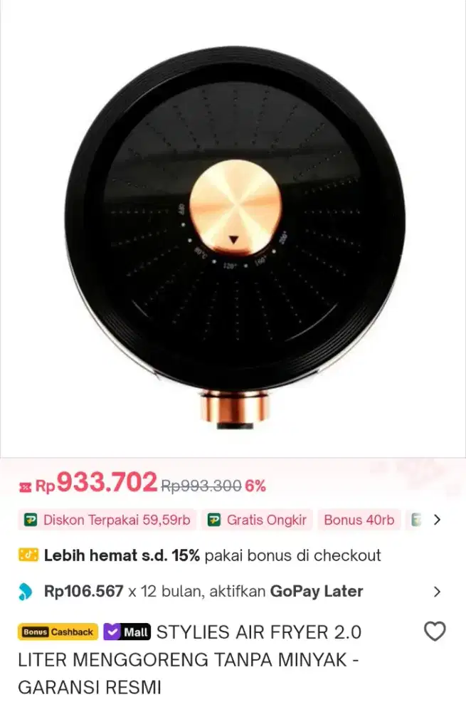 STYLIEST air fryer 2 lt