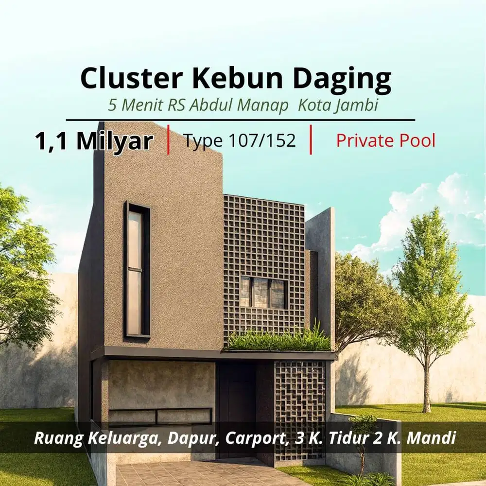 Rumah Cluster Jambi 7 Menit Jamtos