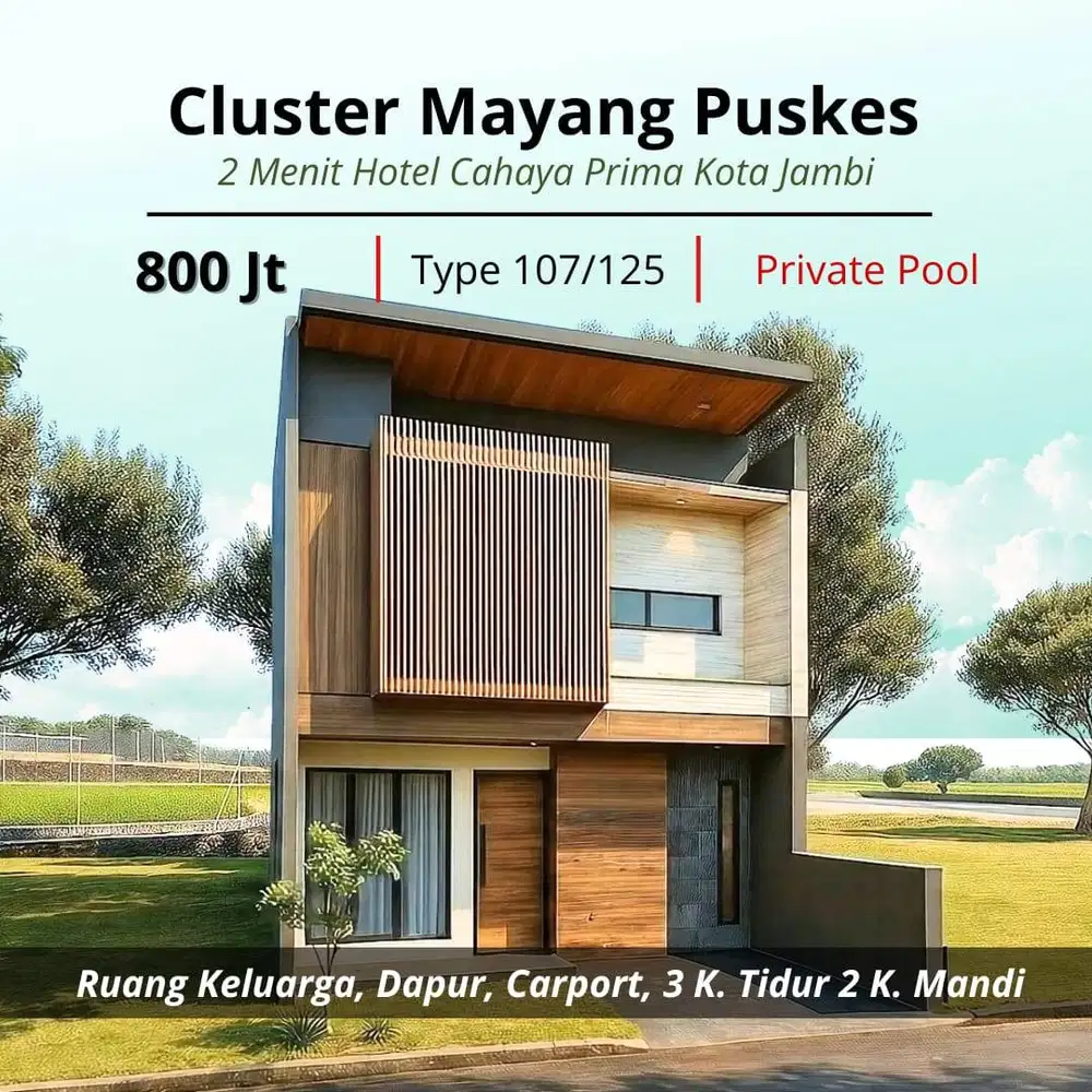 Rumah 2 Lantai Hanya 2 Menit Hotel Cahaya Prima