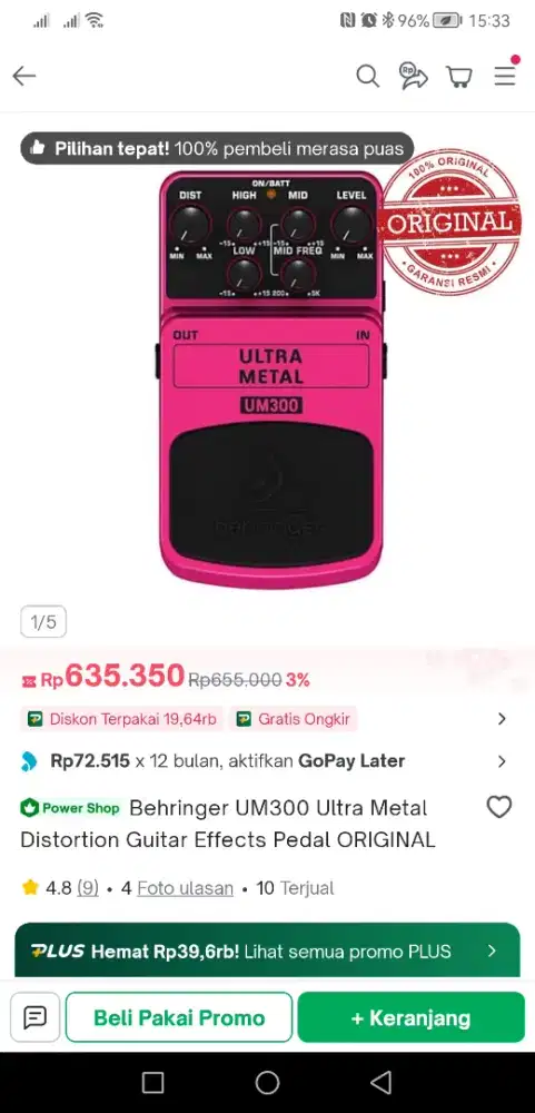 Behringer Ultra Metal, Efek gitar. Analog