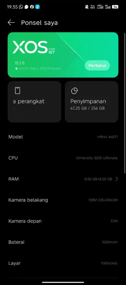 INFINIX GT 20 PRO 8+8/256