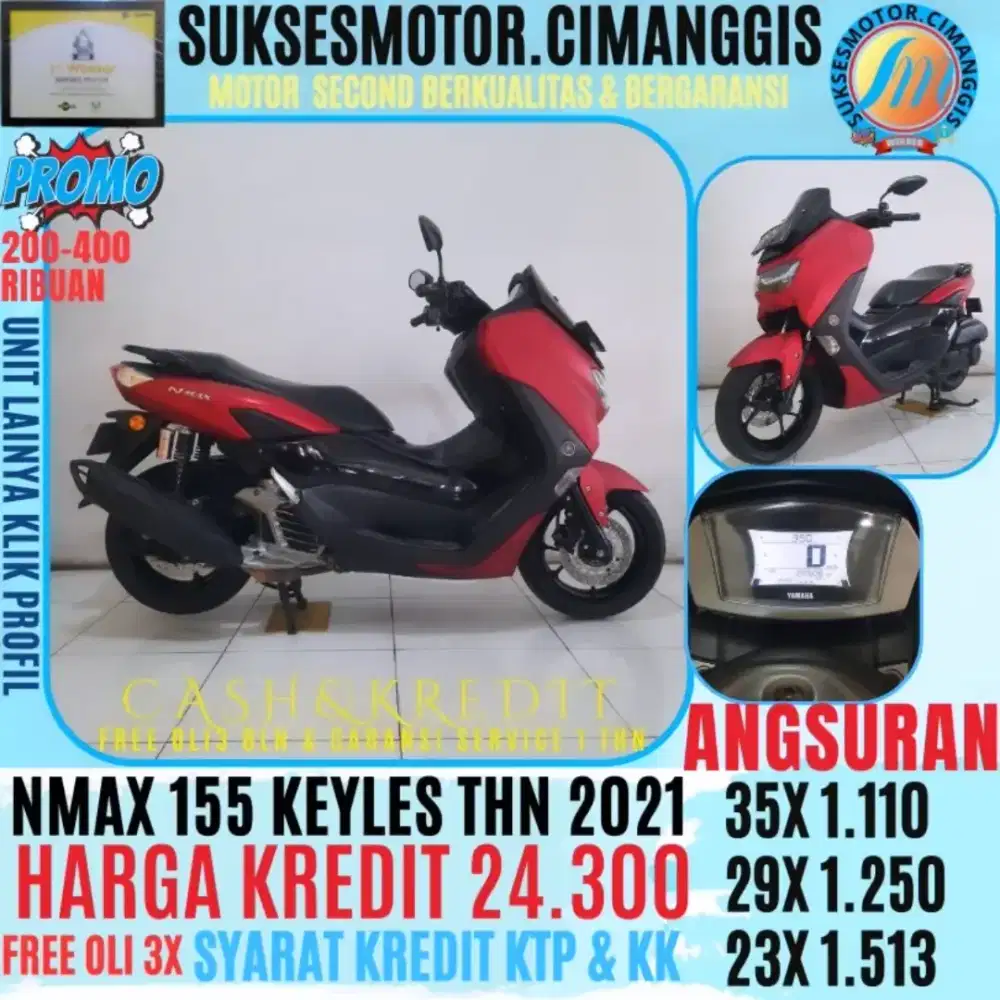 NMAX 155 KEYLES PROMOTERMURAH CASHBACK UPTO 700 RIBUAN FREE OLI 3x