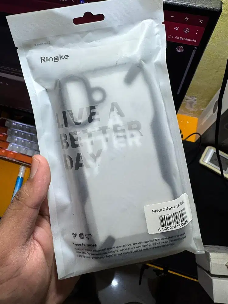 Case iPhone 16 Ringke Fusion X Black