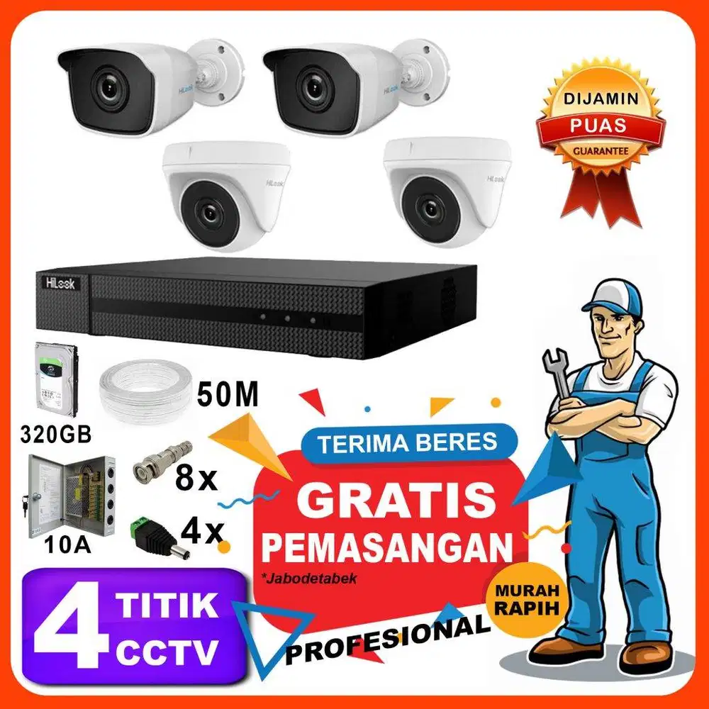 PAKET CCTV 4 Titik  Gratis Pasang