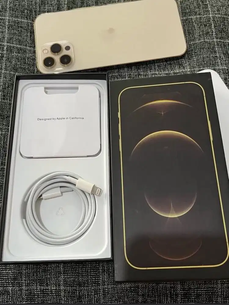 Iphone 12 Pro Max 256 Gold Dual Sim Fisik Nano Full Set Ori Inter BC