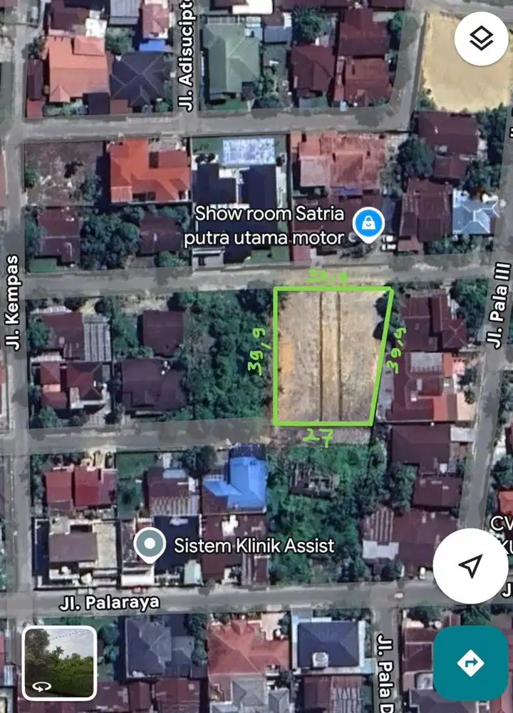 DIJUAL Tanah 1215m2 Murah Strategis di Kota Pekanbaru