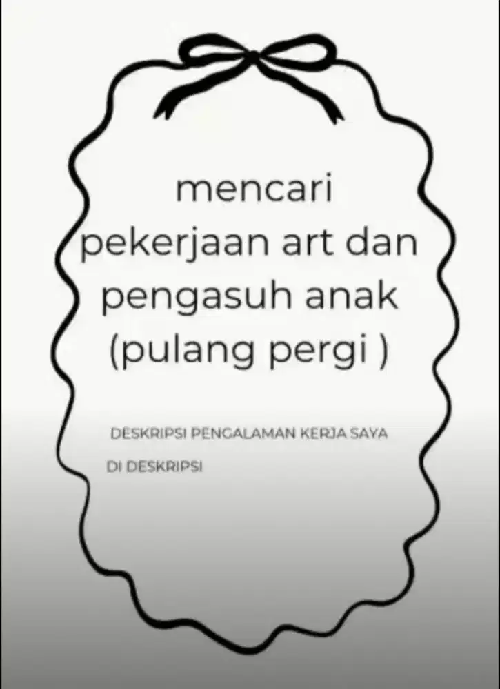 Cari pekerjaan art atau beberes rumah (pp)