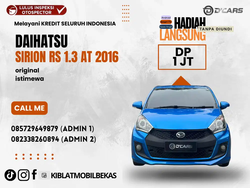 DAIHATSU SIRION 1.3 RS 2016 MATIC BEBAS BANJIR BEBAS LAKA ORIGINAL