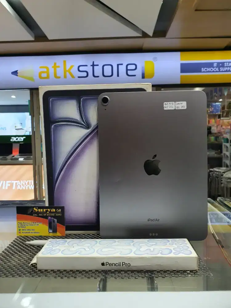 Ipad Air 6 M2 256 GB Wifi + Apple Pencil Pro Lengkap