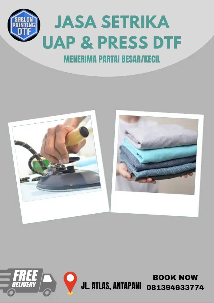 Jasa Setrika Uap dan Press DTF
