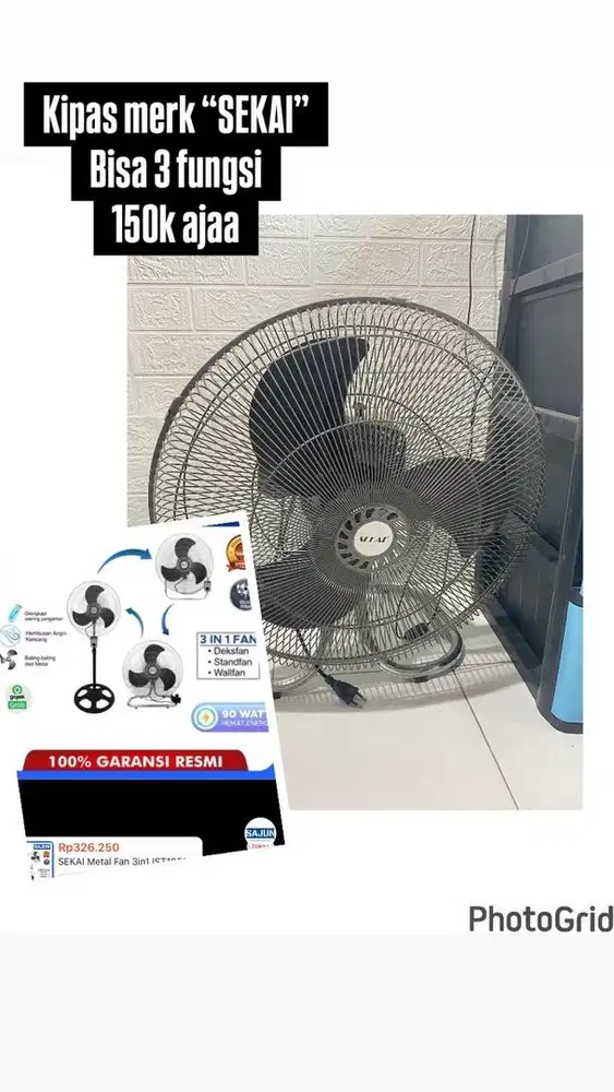 Kipas SEKAI 18 inch 3 Fungsi