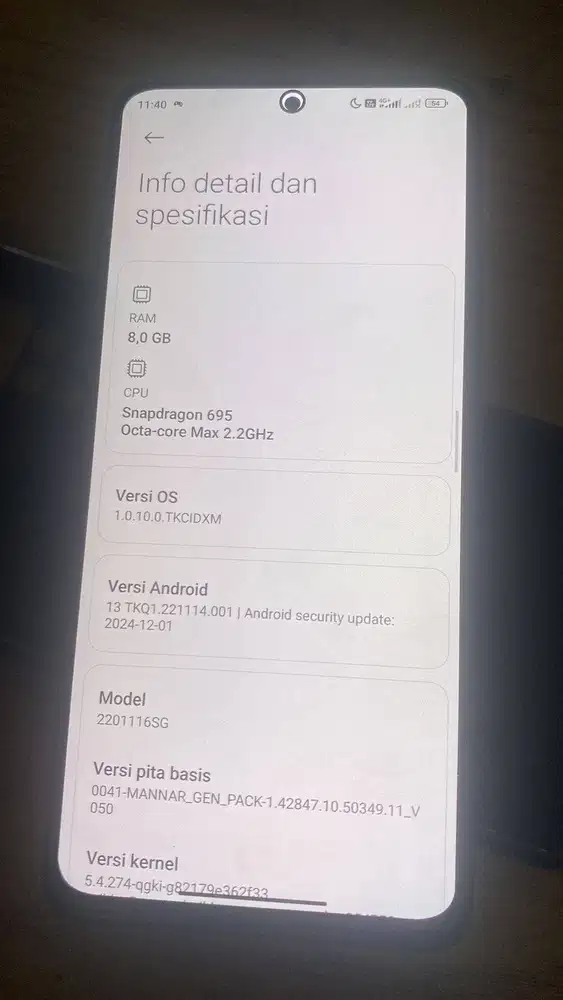 Di jual hp xiaomi redmi note 11 pro 5g