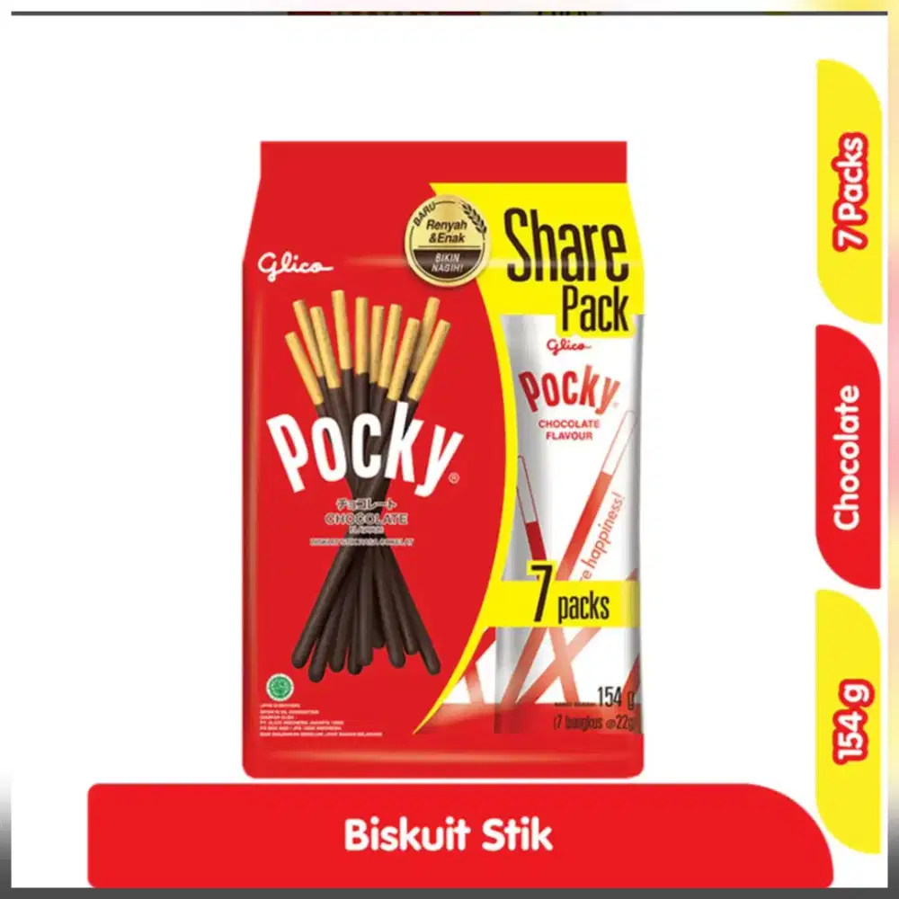 HARGA PROMO: Pocky Biskuit Stik Share Pack 7 x 22 gram