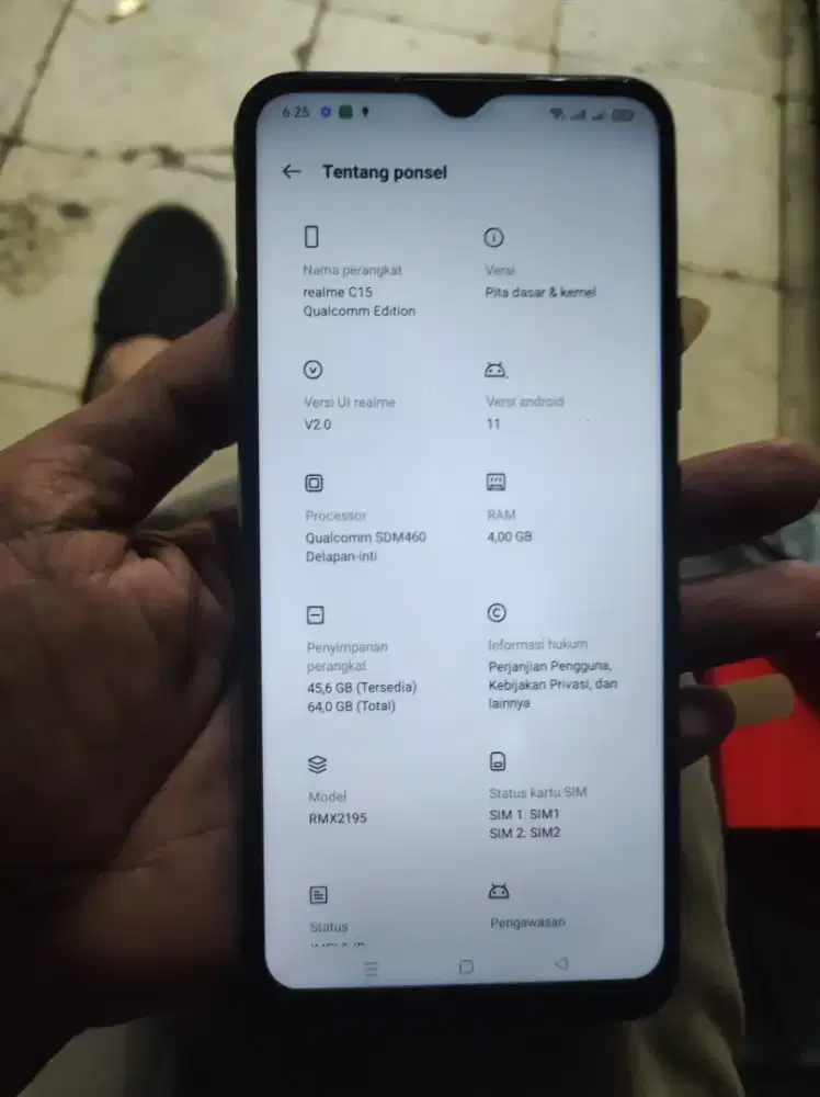 Realme c15 ram 4)64