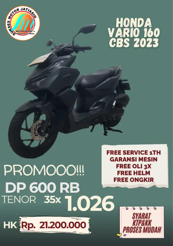 PROMOOO!!! HONDA VARIO 160 CBS 2023 DAPATKAN SEGERAAA!!