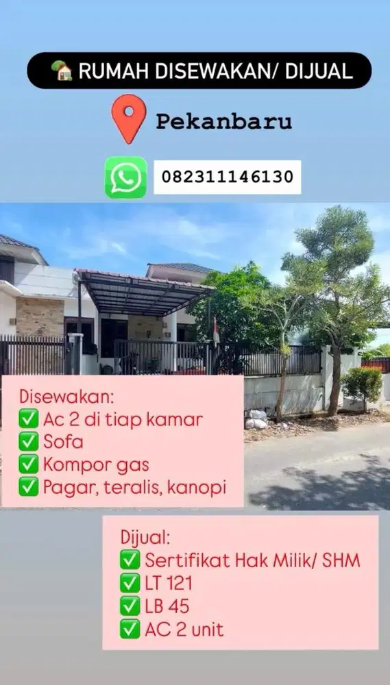 Rumah Disewakan/ Dijual