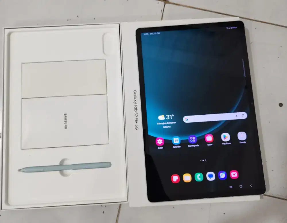 Samsung tab s9 fe plus 5g 12/256gb sein fullset ori like new no minus