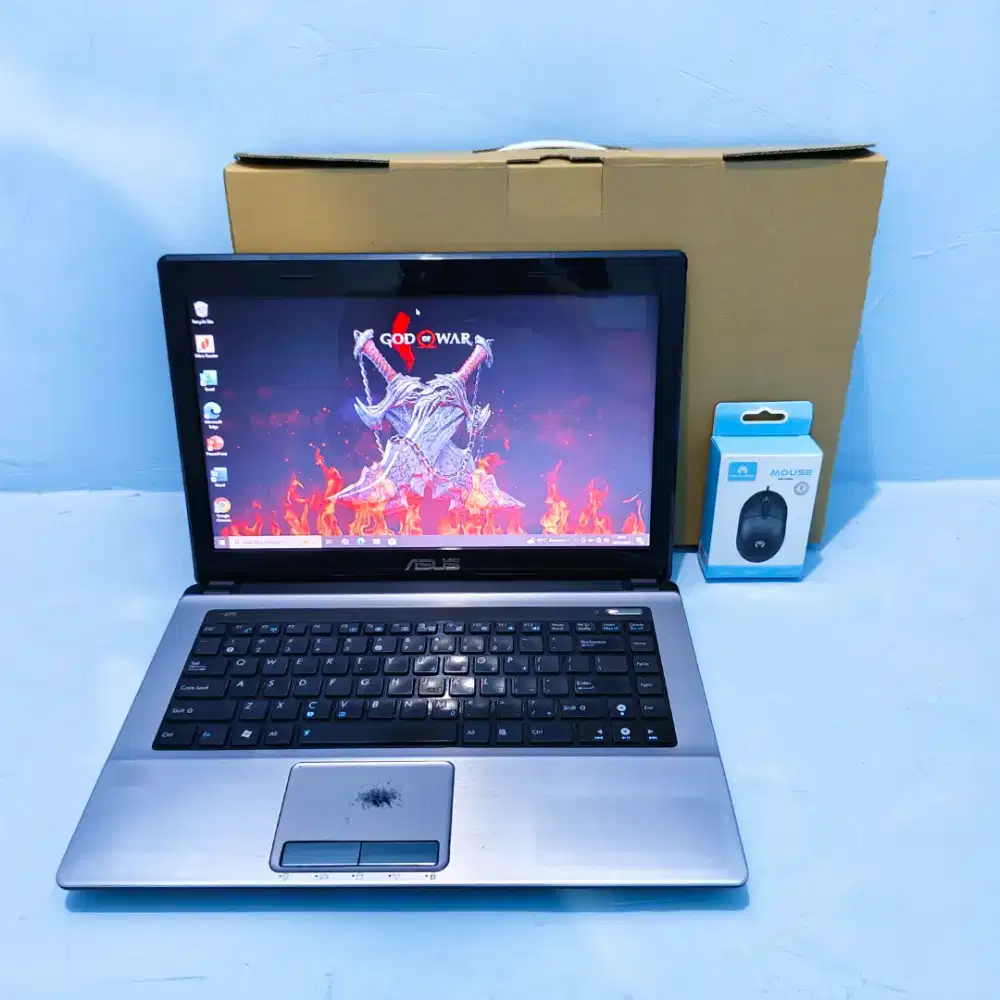 Laptop Asus K43E Ram 10GB Win10 Siap pakai Bonus mouse+Tas