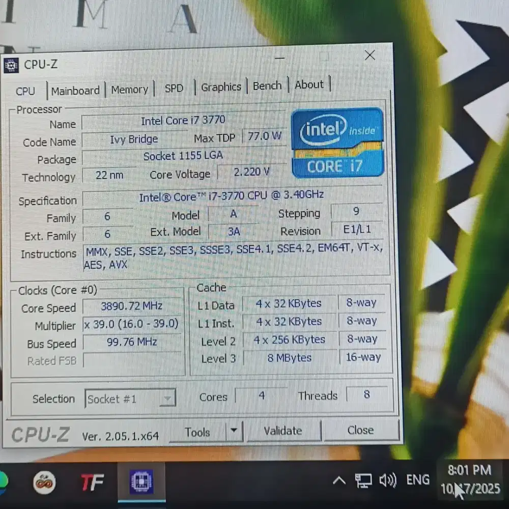 Mobo Core i7 3770 RAM 16 GB