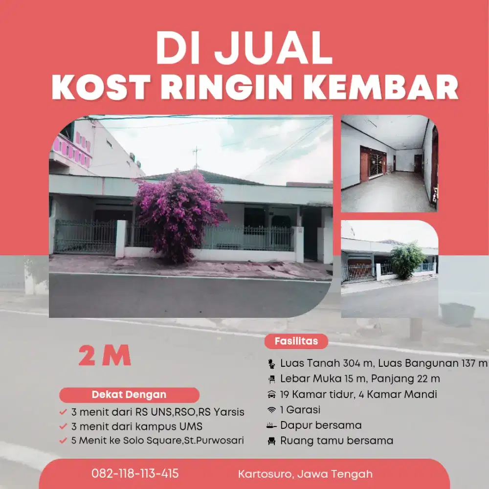Di Jual Murah Kost Kostan 19 Kamar