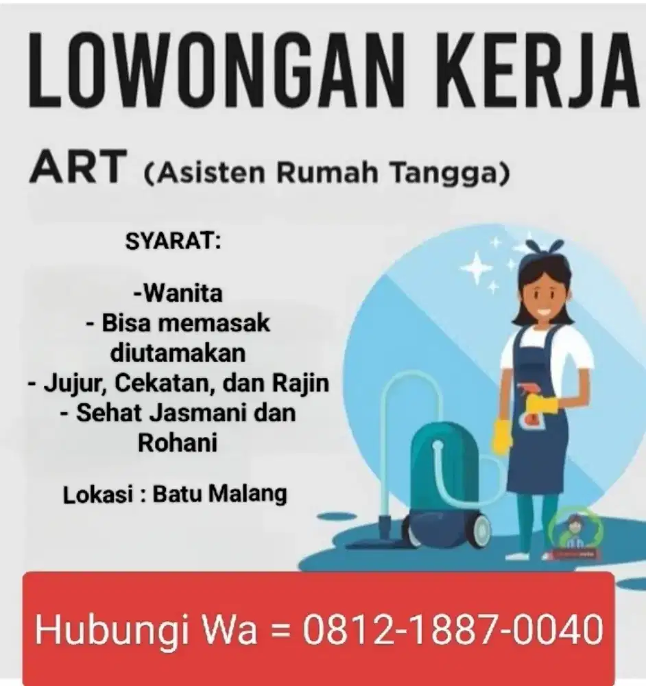 Dicari ART (Asisten Rumah Tangga)