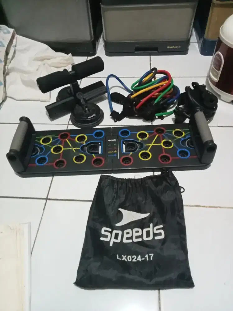 Alat push up + tali resistance + sit up