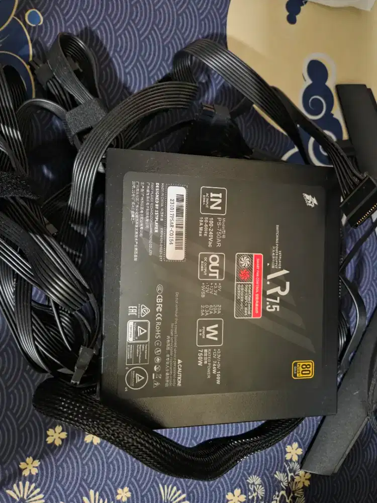 PSU 1STPLAYER AR15 750W 80+ Gold Kondisi Normal & bekas (non modular)