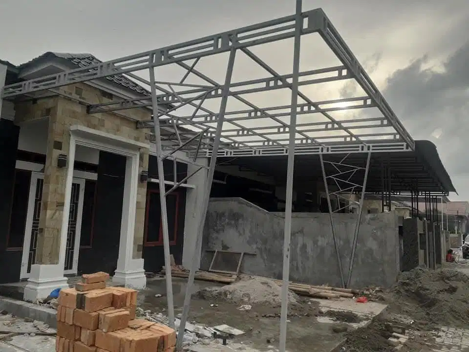 Kanopi minimalis atap seng sepandek