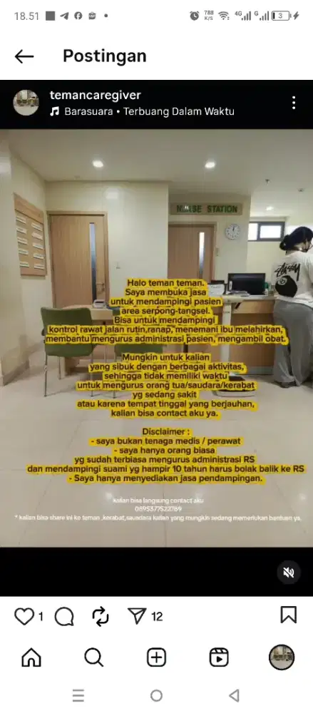 Jasa caregiver stroke ranap rawat jalan